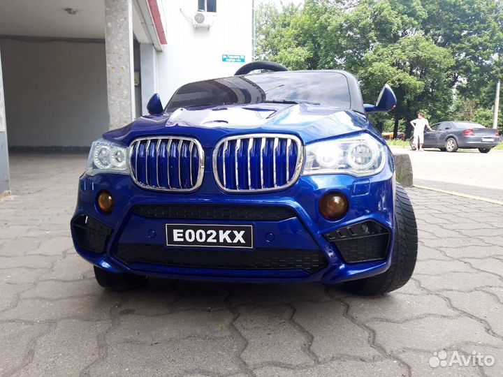 Детский электромобиль синий глянец бмв