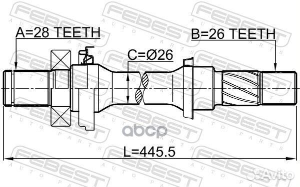 Полуось правая 26X445X28 mazda demio 02- 0512DC5