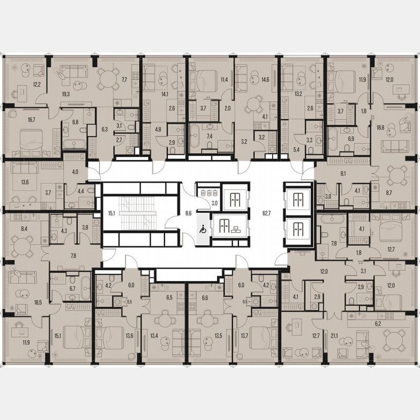 1-к. квартира, 24,4 м², 8/26 эт.