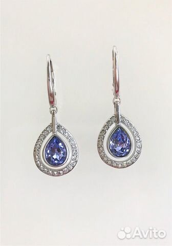 Серьги Кольца Swarovski Оригинал Подвеска Кристалл