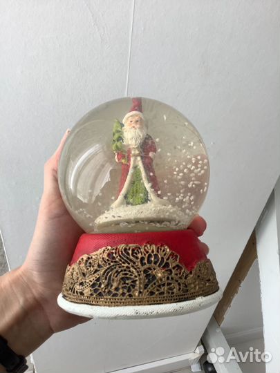 Снежный шар новогодний с дедом морозом, стекло