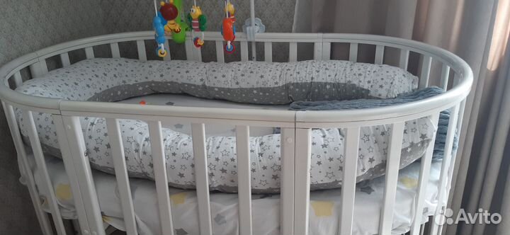Детская кроватка трансформер круглая