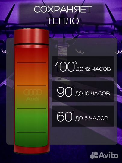 Сенсорный термос с датчиком температуры Черри