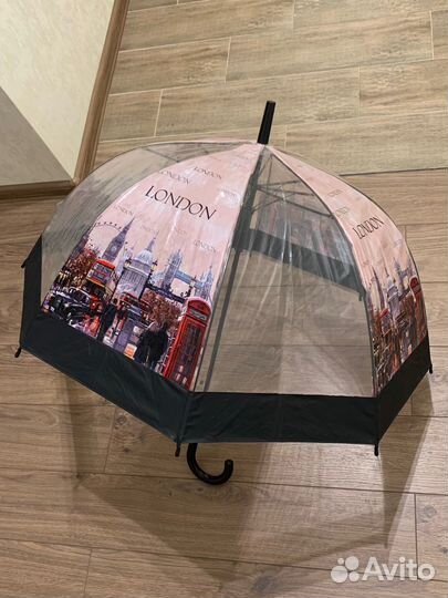 Зонт трость прозрачный