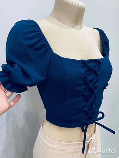 Топ крестьянка на шнуровке