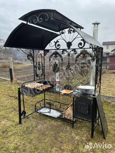 Мангал с печью под казан