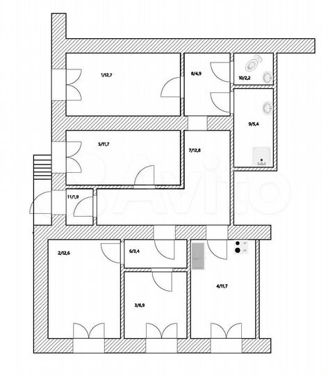 4-к. квартира, 87 м², 1/9 эт.