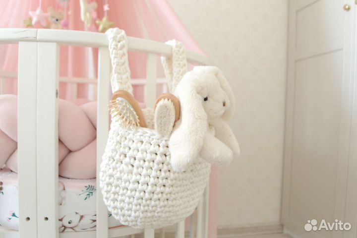 Корзина трикотажная на кроватку