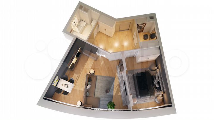 2-к. апартаменты, 57 м², 4/10 эт.