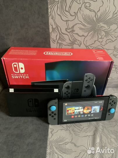 Nintendo switch rev 2 с играми и картой памяти