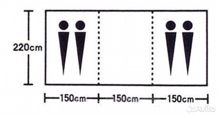 Палатка туристическая двухкомнатная