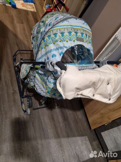 Санки коляска с колёсами ника умка