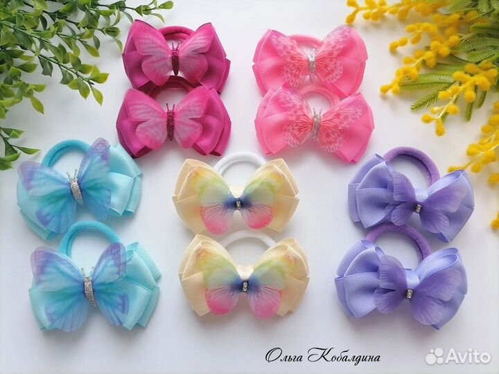 Бантики с цветами, бабочками, подарки на 8 марта