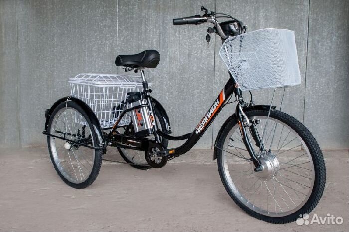 Электровелосипед трехколесный рвз Чемпион 6 ск 24