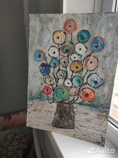 Текстурная картина 50х40 на холсте маслом