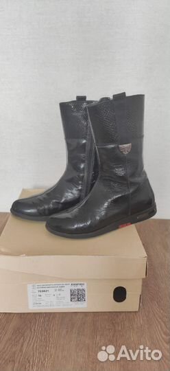 Сапоги лаковые для девочки, натур. кожа