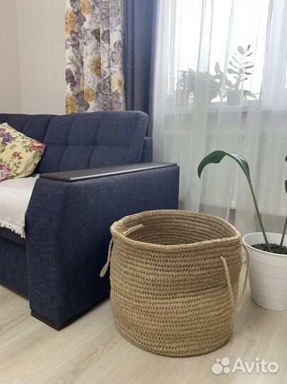 Корзина джутовая большая с ручками