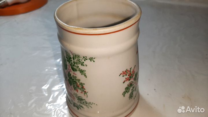 Фарфоровая пивная кружка СССР (фазаны) Вербилки