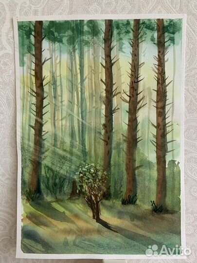 Картина акварель пейзаж