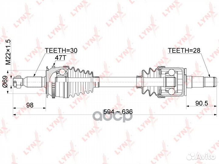 Привод в сборе пер.лев.mitsubishi L200(KA/KB) 2
