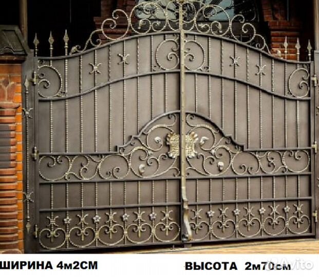 Ворота кованые (с дверями )