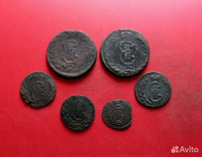 Монеты Ектерины 1 копейка 1796, Сибирь