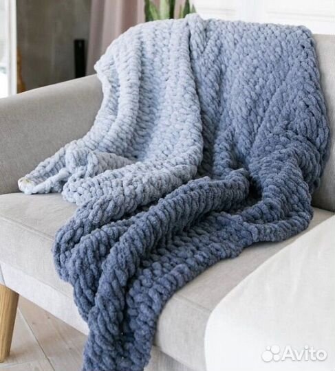 Свяжу плед из ализе пуффи