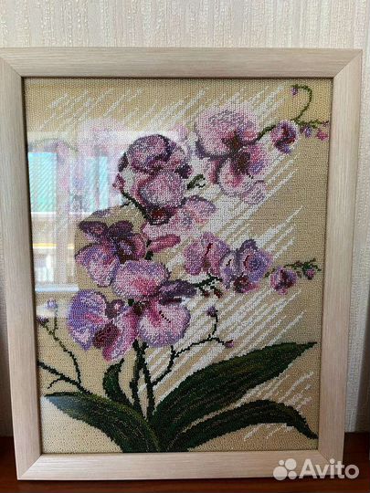 Картина из бисера орхидея