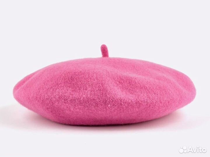 Новый женский берет розовый демисезонный из шерсти