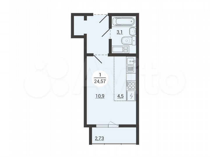 Квартира-студия, 24,6 м², 5/20 эт.