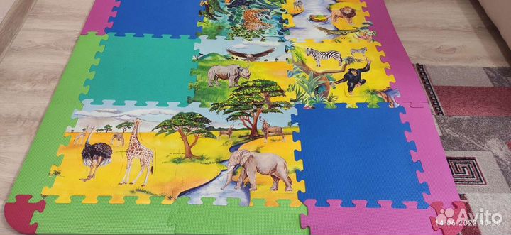 Мягкий пол ковер пазлами игровой