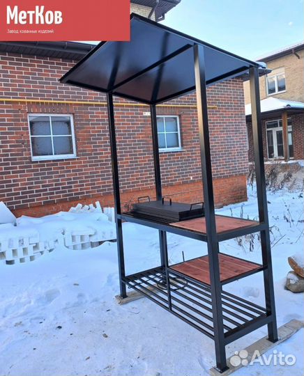 Мангал с крышей лофт