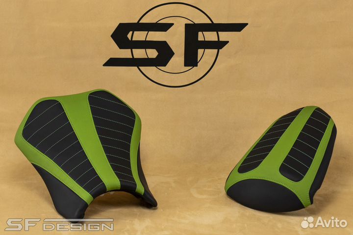 Сиденье Kawasaki Ninja 250 R 2008-2012 Black-Green