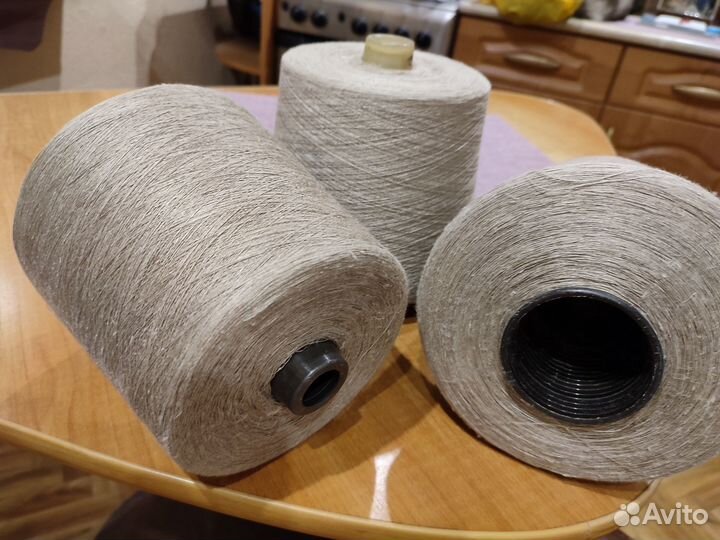 Натуральный лён в бобинах