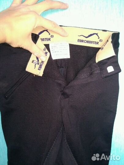 Утеплённые бриджи с кожаной леей для верховой езды