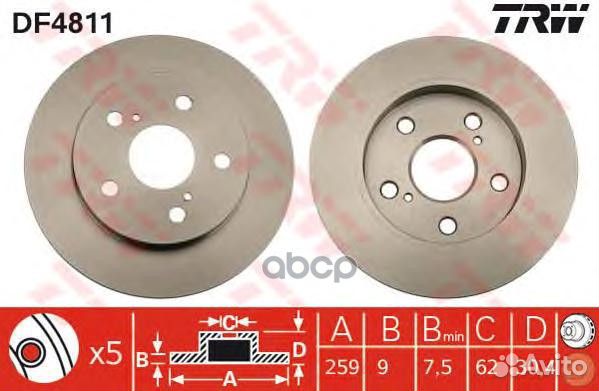 Тормозной диск DF4811 TRW