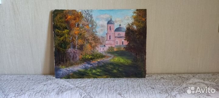 Картина маслом Никольский Храм осенью