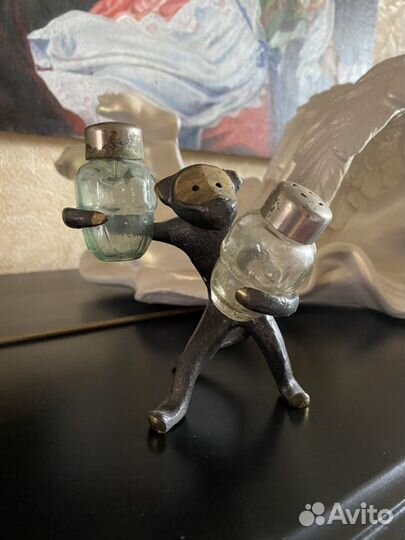 Солонка Перечница. Обезьяна Чугун