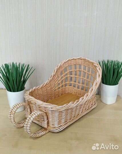 Санки рождественские новогодние плетеные