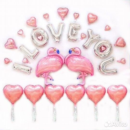 Воздушные шары с любовью фламинго