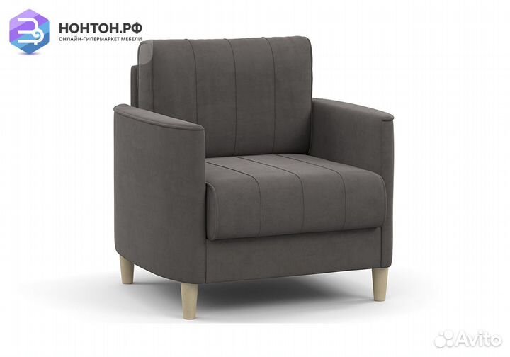 Кресло Лора серо-коричневое