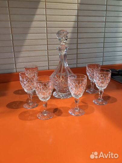 Хрустальный графин с рюмками СССР