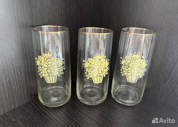 Стаканы СССР из тонкого стекла посуда