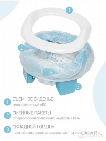 Горшок дорожный, сиденье для унитаза