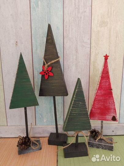 Новогоднее украшение. Ёлки деревянные
