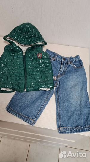 Комплект жилетка-джинсы-пуловер для мальчика 80