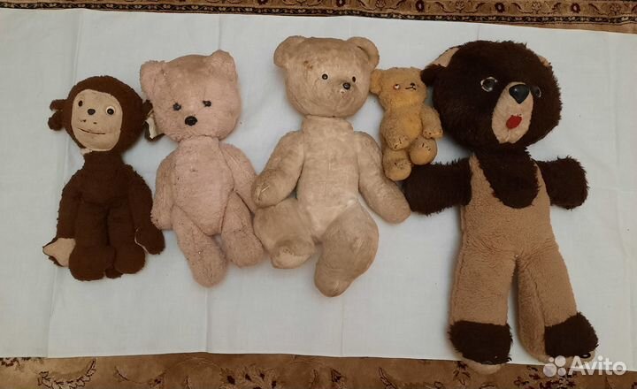 Мягкие игрушки медведи, собака, винтаж СССР