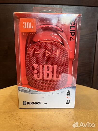 Колонка порт. JBL Clip 4 красный 5W 1.0 BT 15м 500