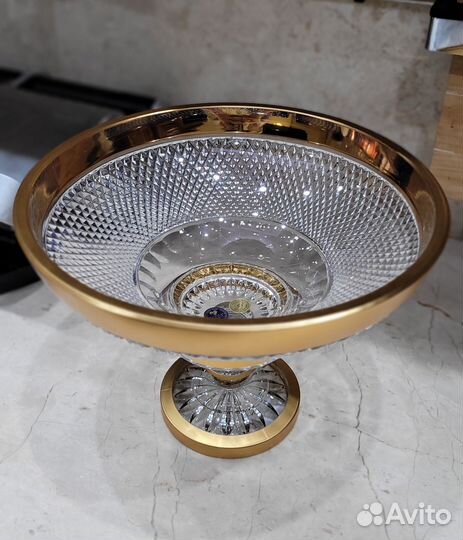 Хрустальная ваза для фруктов (фруктовница)