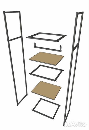 Стеллаж для одежды A2260-07-чч 220х60х45